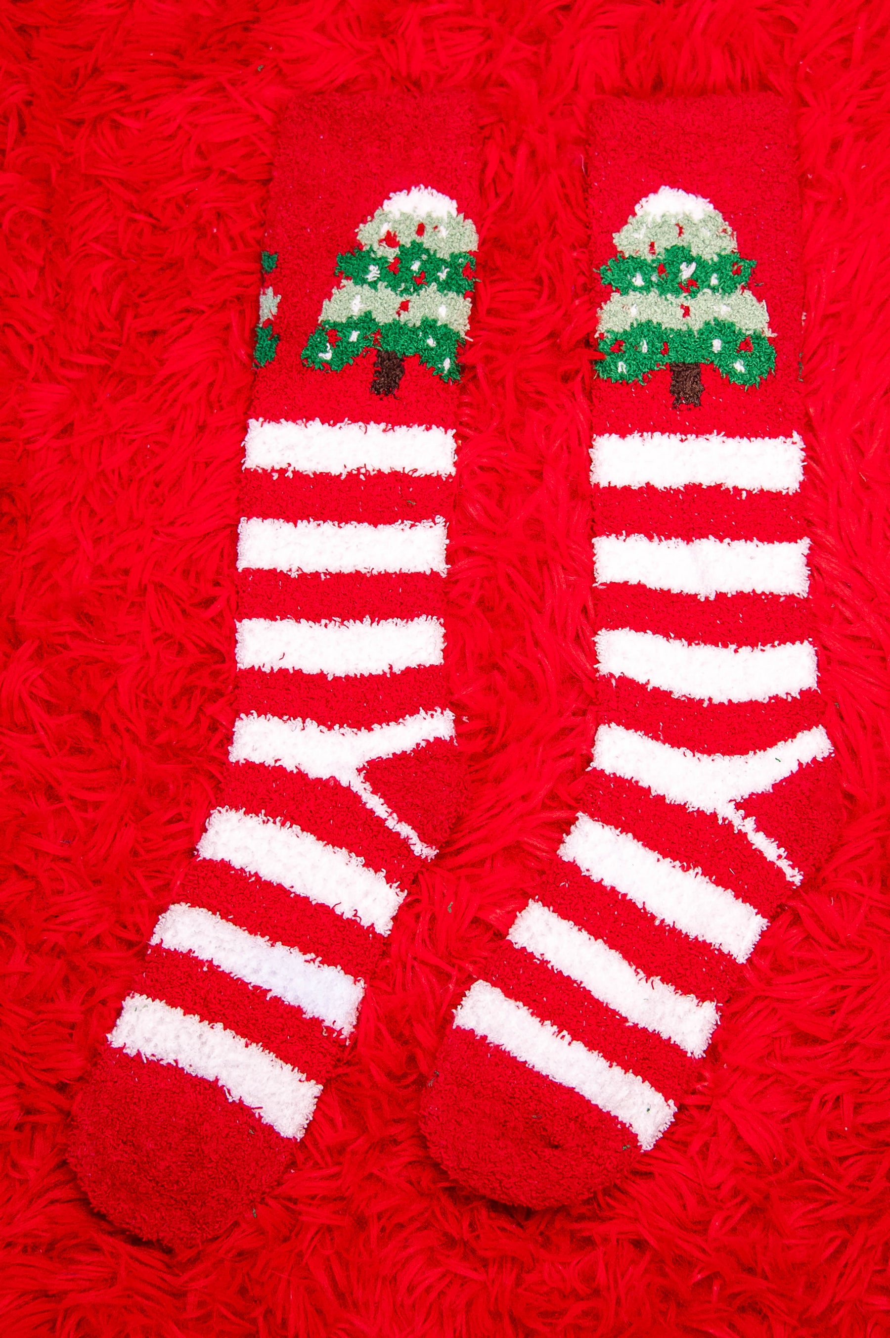 Christmas Fuzzy Long Socks - CSOC114