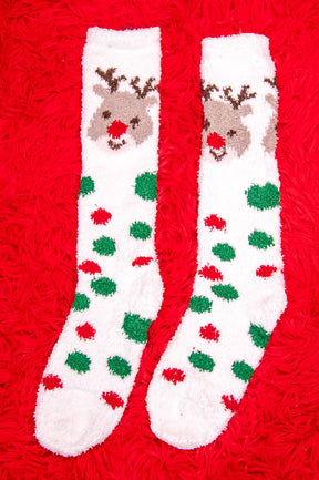 Christmas Fuzzy Long Socks - CSOC114