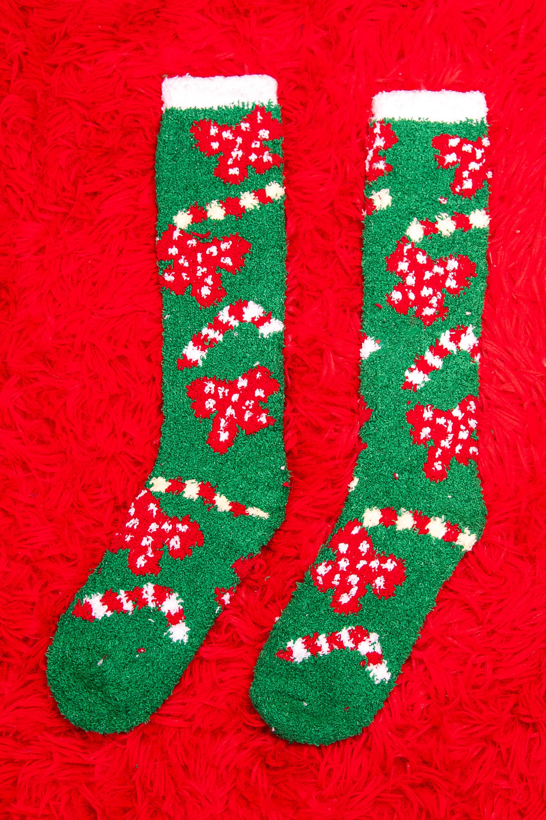 Christmas Fuzzy Long Socks - CSOC114