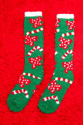 Christmas Fuzzy Long Socks - CSOC114