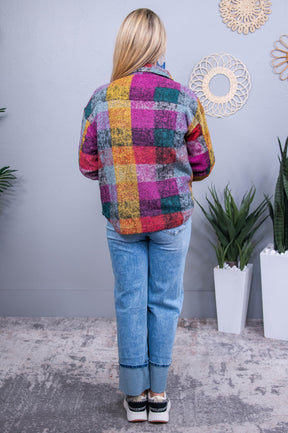 Ready For Cool Weather Multi Color Checkered Jacket - O5652MU