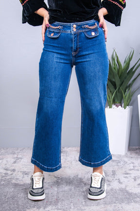 Janie Dark Denim Chain Jeans - K1259DN