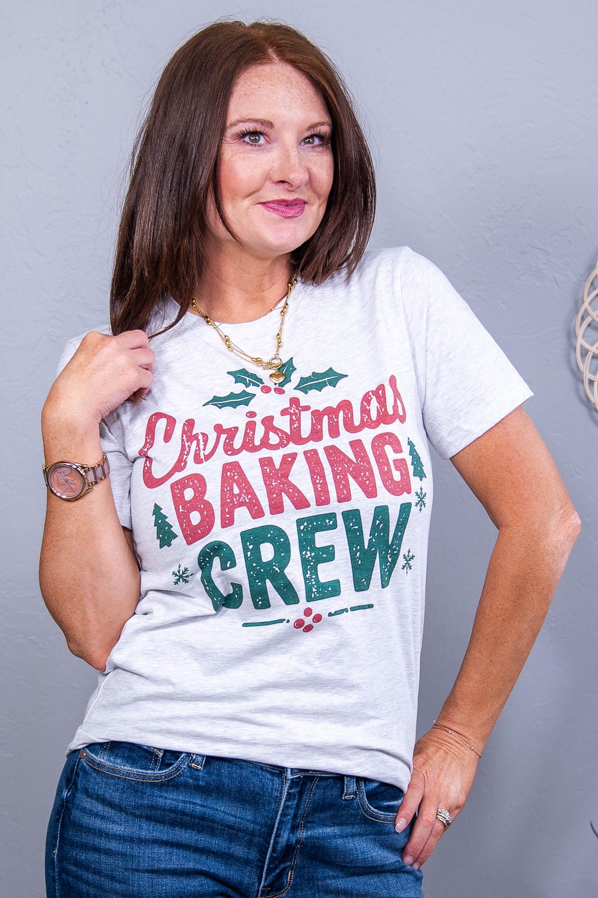 Christmas Baking Crew Ash Graphic Tee - A3756AH