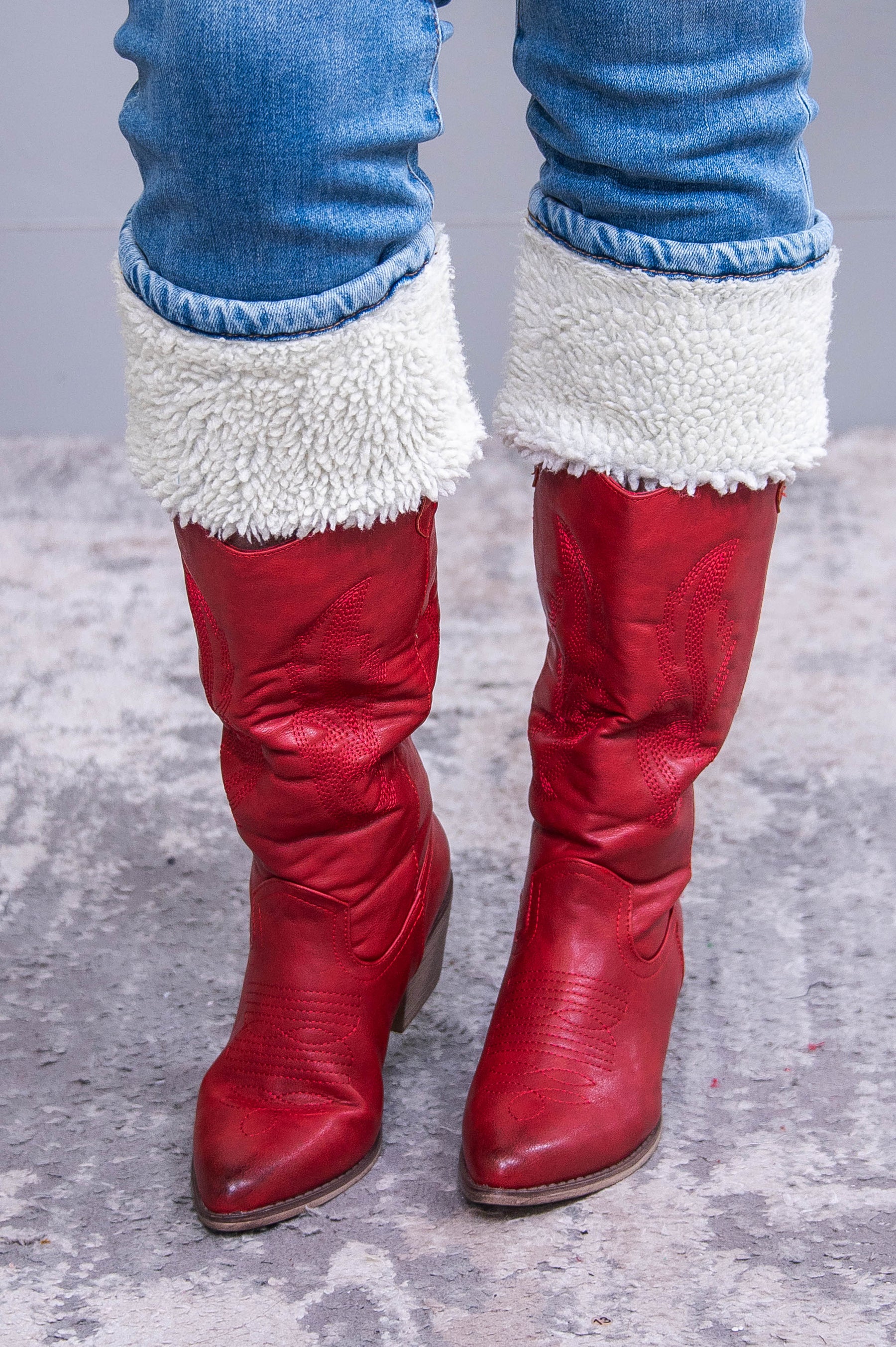 Living The Cowgirl Dream Red Faux Leather Cowgirl Boots - SHO2751RD