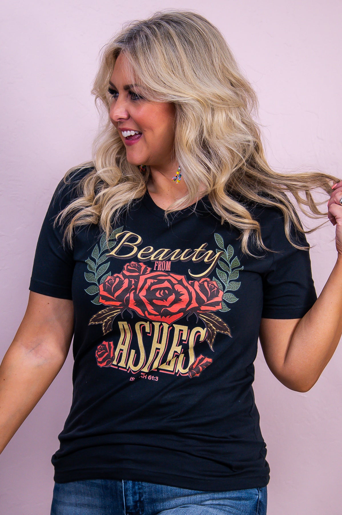 Beauty From Ashes Vintage Black Graphic Tee - A3473VBK