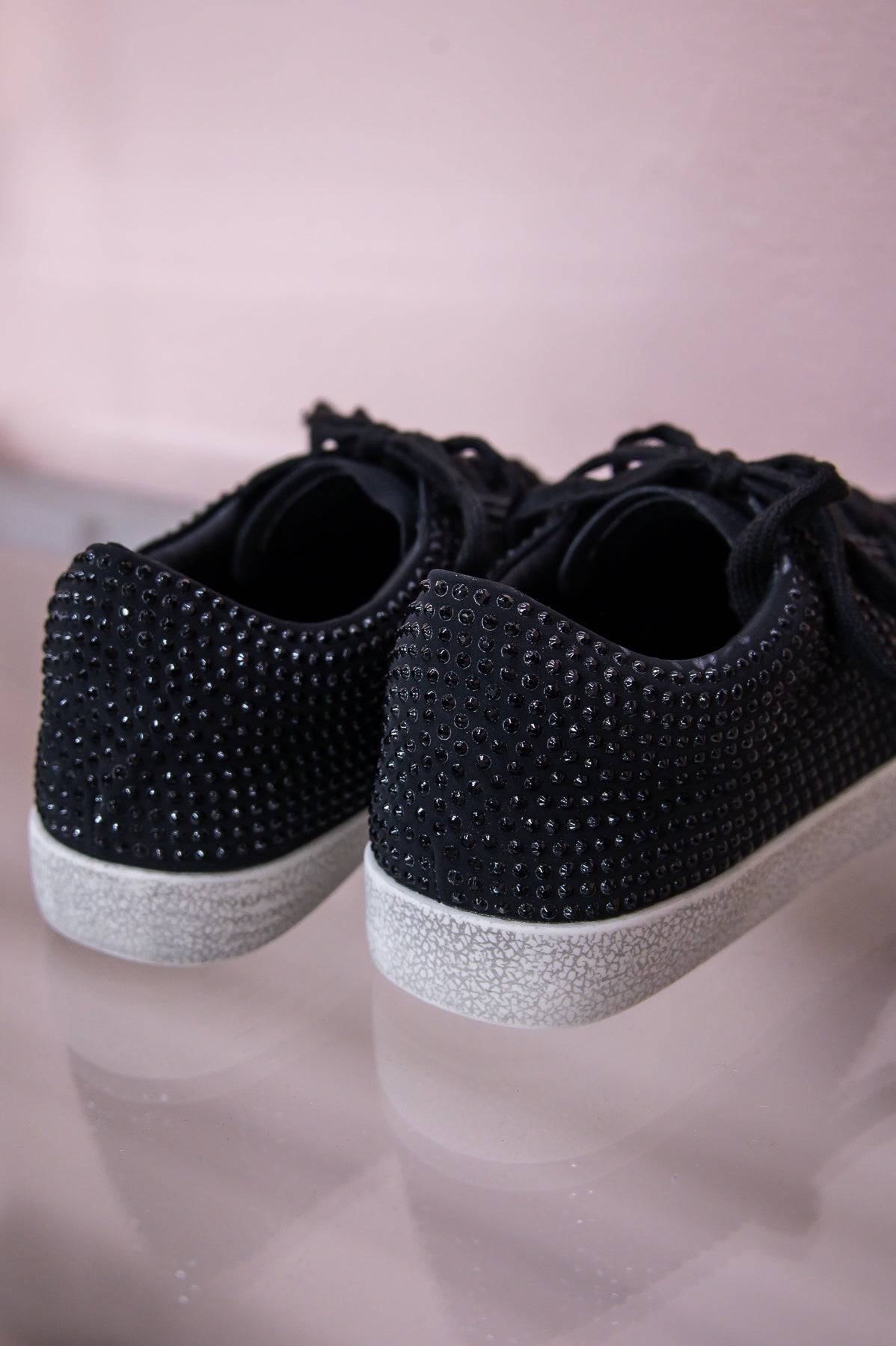 Heading For Success Black Bling/Star Sneakers - SHO2617BK