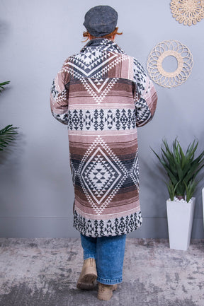 Winter Breeze Ready Black/Multi Color Tribal Jacket - O5664BK