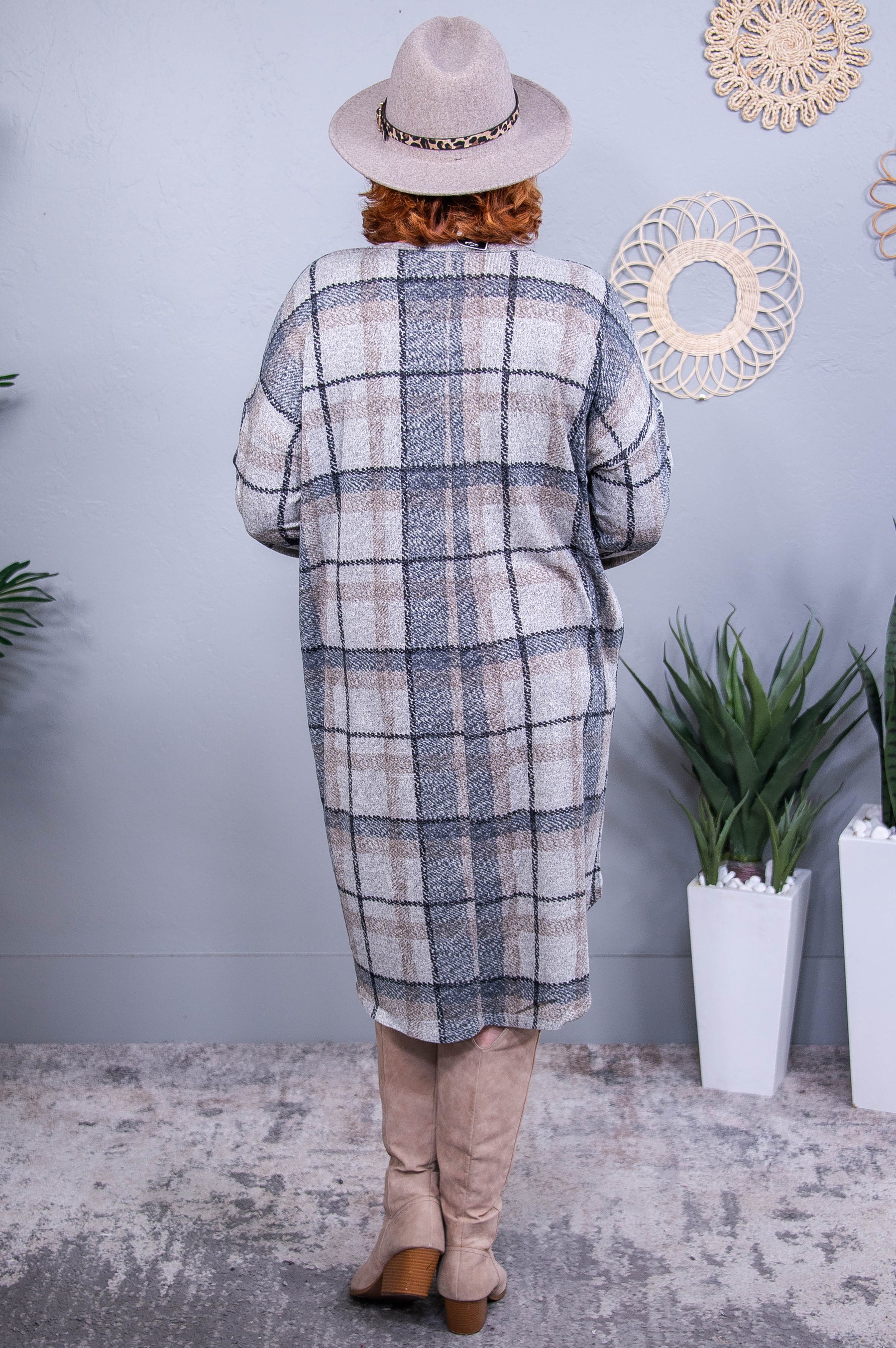 Your My Forever And Always Heather Gray/Multi Color Plaid High-Low Dress - D5573HGR