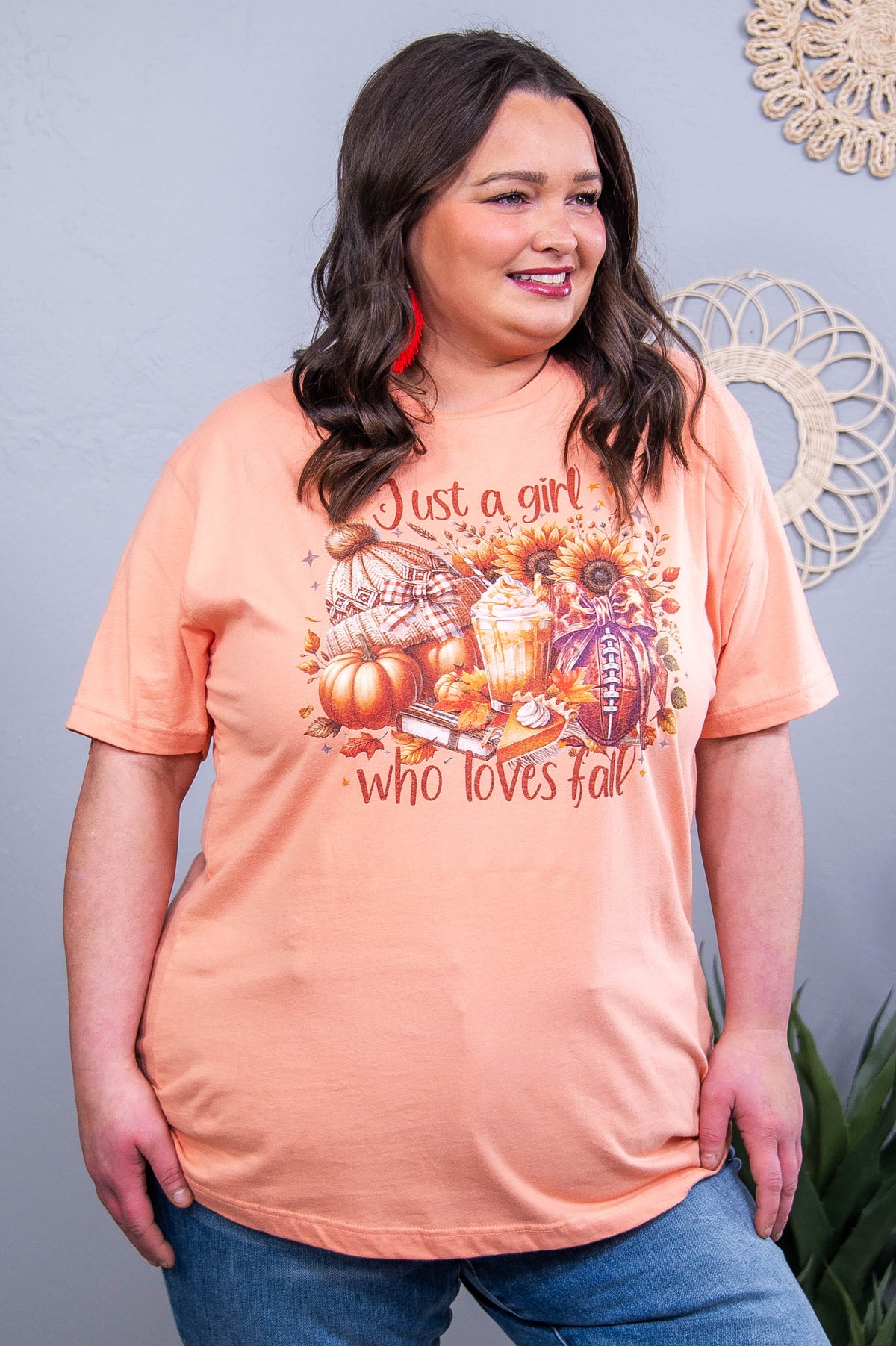 Just A Girl Who Loves Fall Sunset Graphic Tee - A3790SS