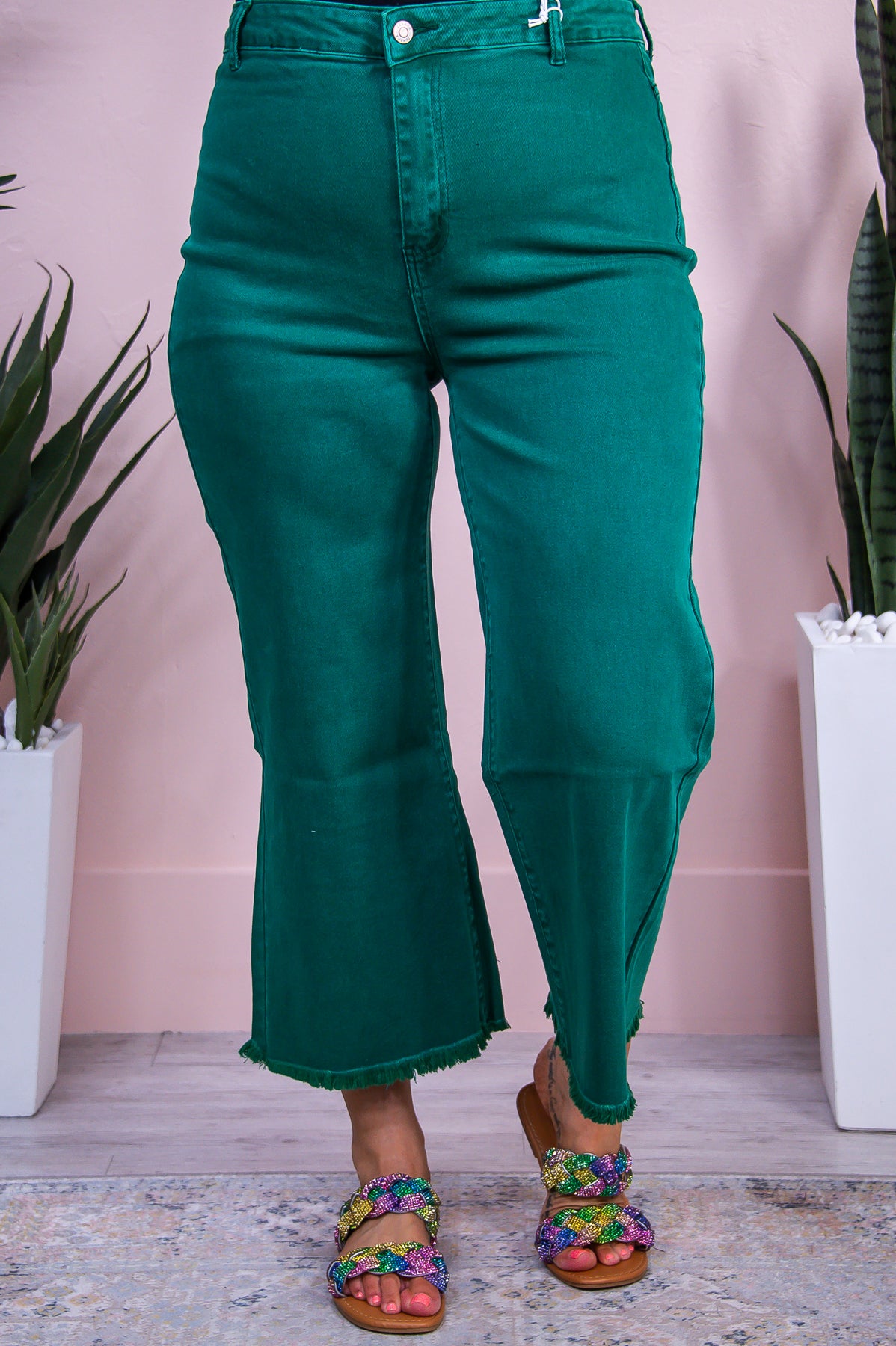 Harmony Dark Green Solid Jeans - K1188DGN