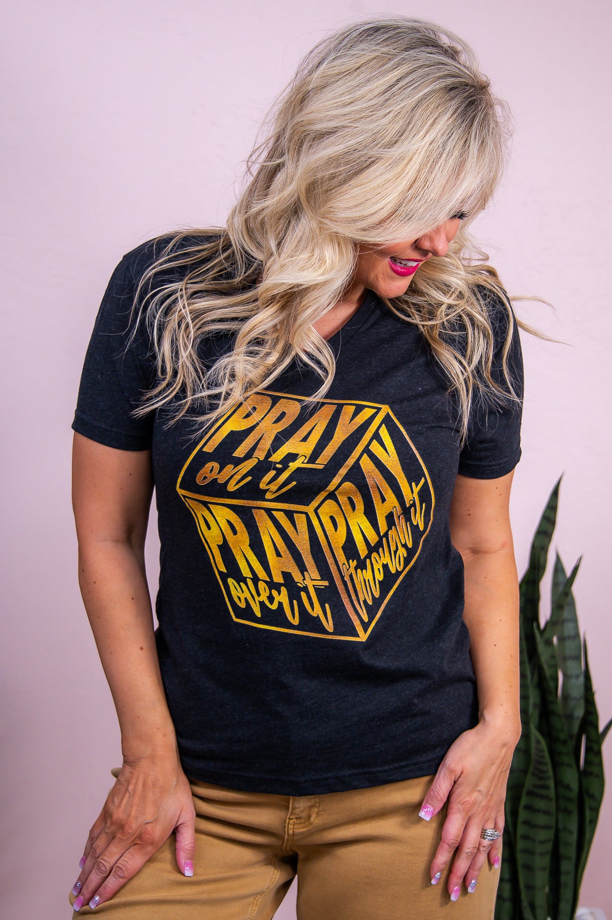 Prayer Cube Vintage Black Graphic Tee - A3479VBK