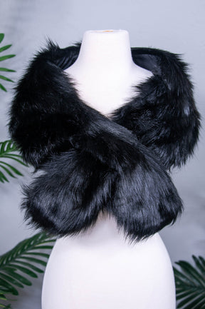 Black Faux Fur Stole - SCA1140BK