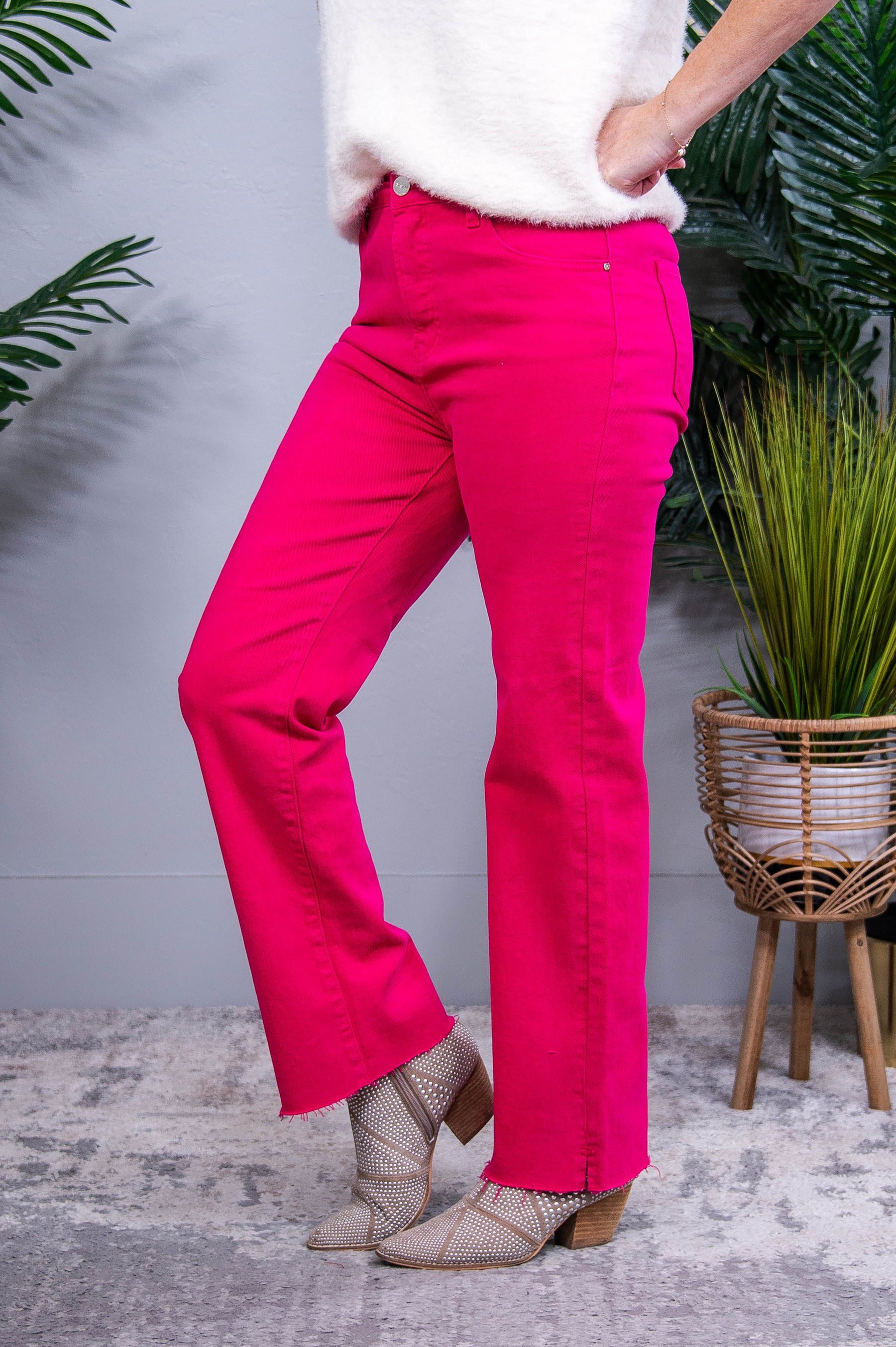 Pixie Fuchsia Solid Jeans - K1265FU