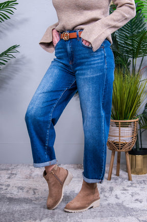 Natalie Dark Denim Barrell Jeans - K1264DN