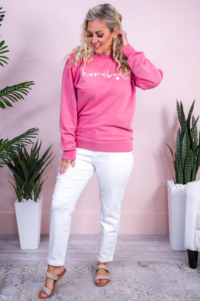 Homebody Pigment Pink Graphic Sweatshirt - A3497PPK