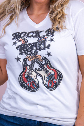 Rock N Roll White Graphic Tee - A3503WH