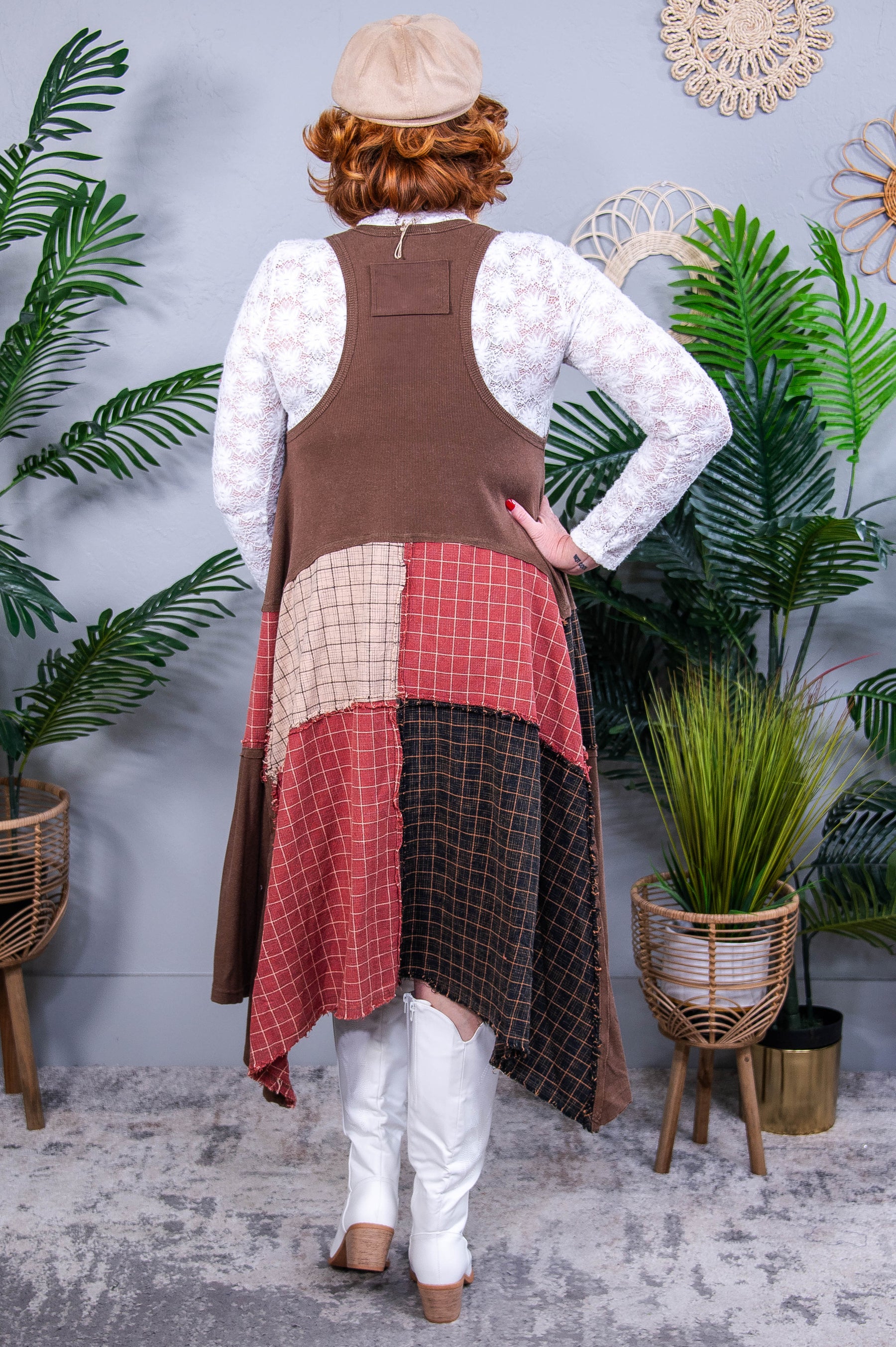 The Art Of Happiness Mocha/Multi Color Sleeveless Dress - D5580MO