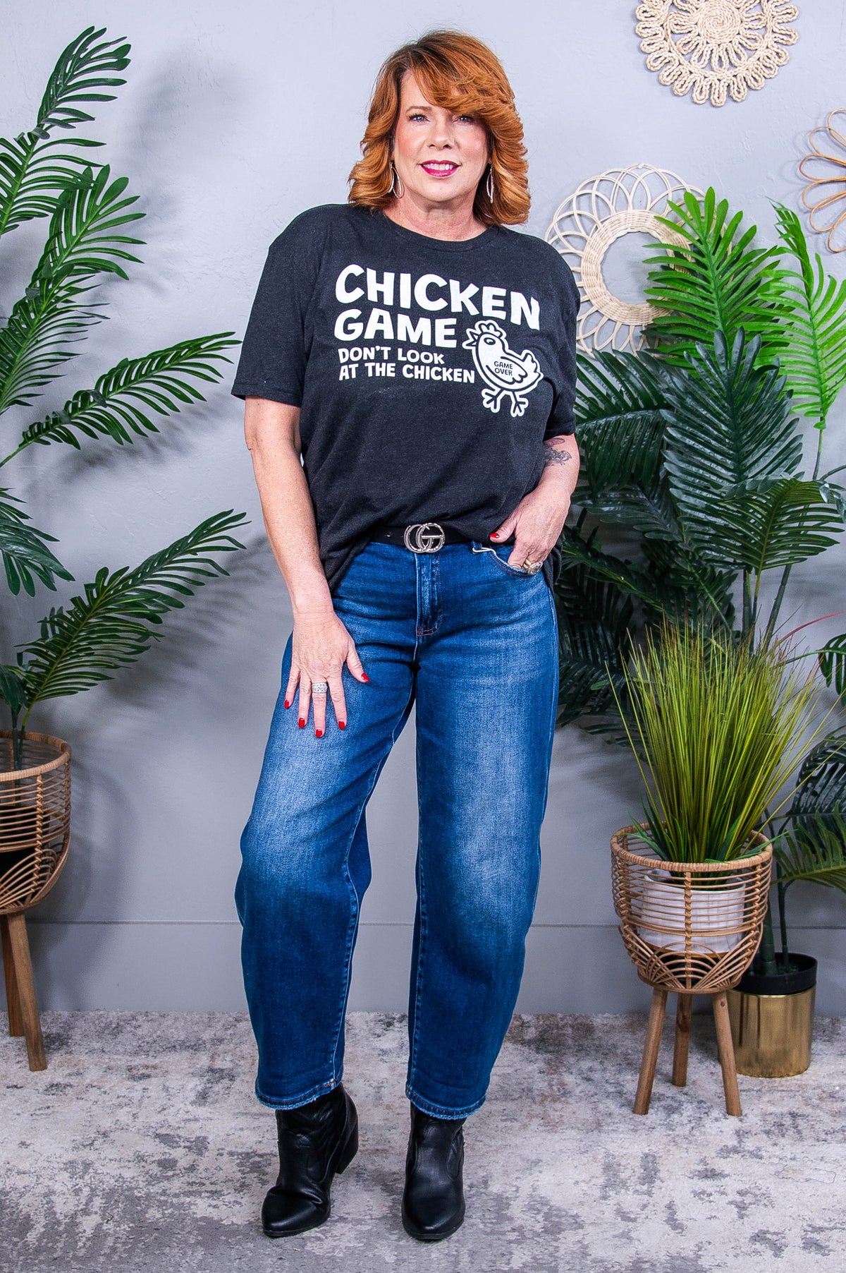 Chicken Game Vintage Black Graphic Tee - A3856VBK