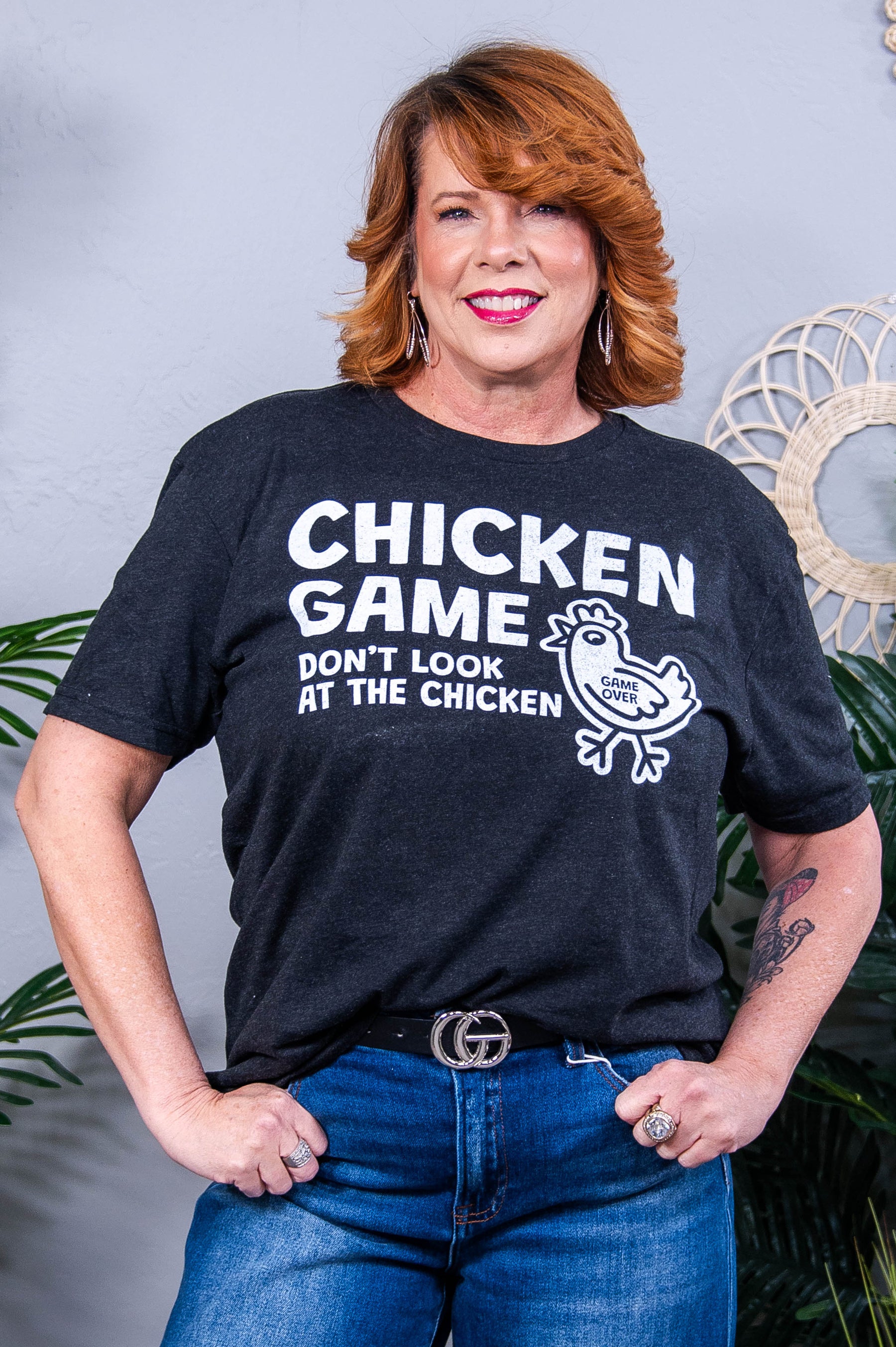 Chicken Game Vintage Black Graphic Tee - A3856VBK