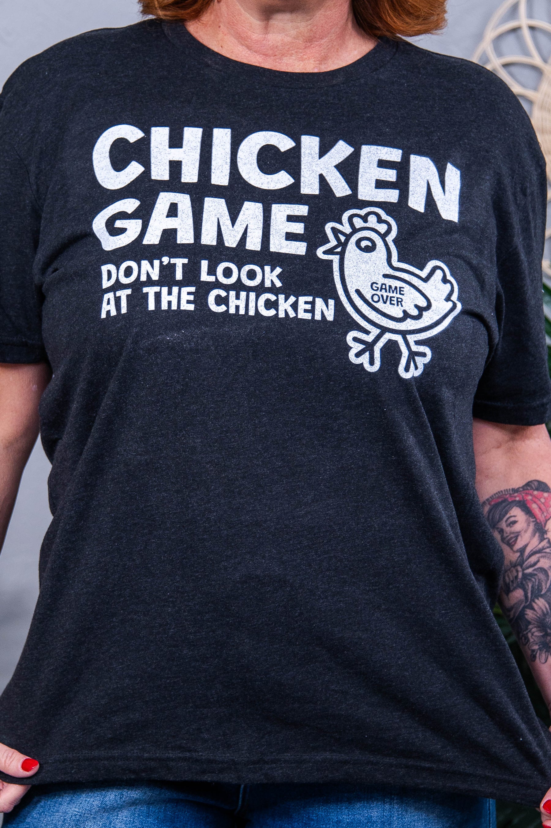 Chicken Game Vintage Black Graphic Tee - A3856VBK