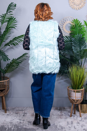 She's A Breathe Of Fresh Air Mint Faux Fur Vest - O5689MT