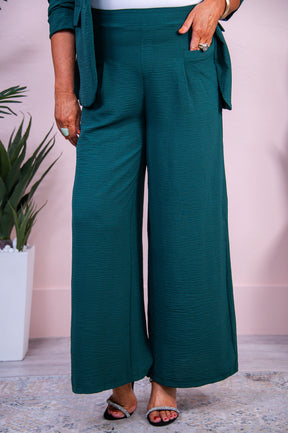 All About Autumn Hunter Green Solid Palazzo Pants - PNT1665HGN