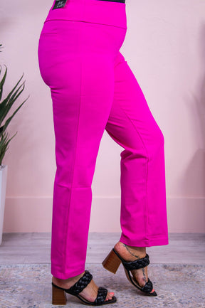 Under Autumn Skies Hot Pink Solid Pants - PNT1672HPK