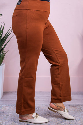 Under Autumn Skies Rust Solid Pants - PNT1675RU