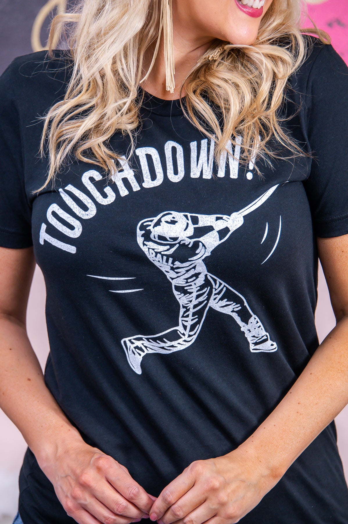 Tee for The Soul Touchdown Vintage Black Graphic Tee - A2960VBK Small