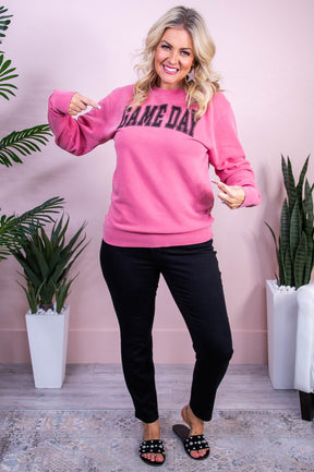 Game Day Pigment Pink Graphic Sweatshirt - A3505PPK