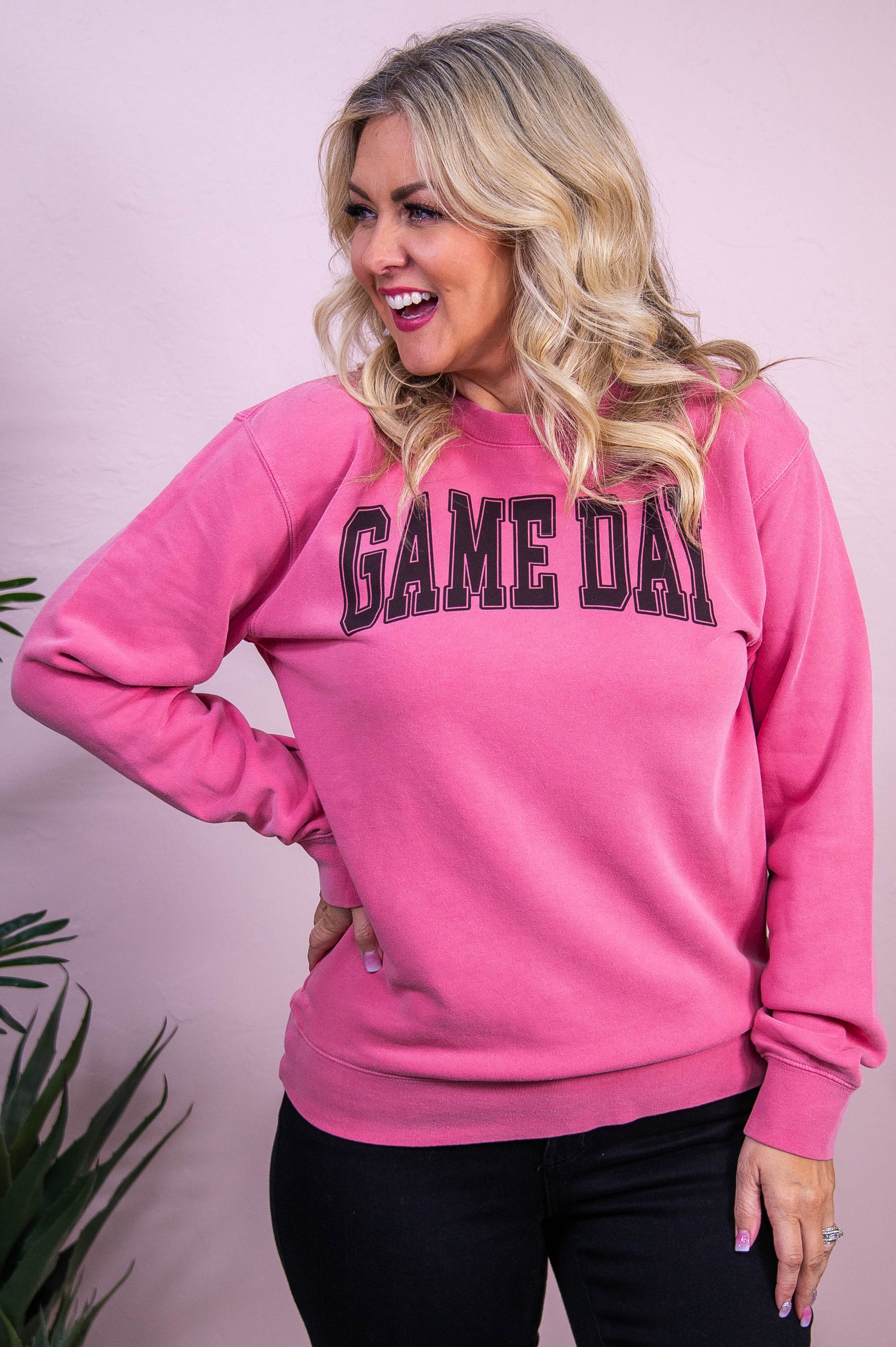 Game Day Pigment Pink Graphic Sweatshirt - A3505PPK