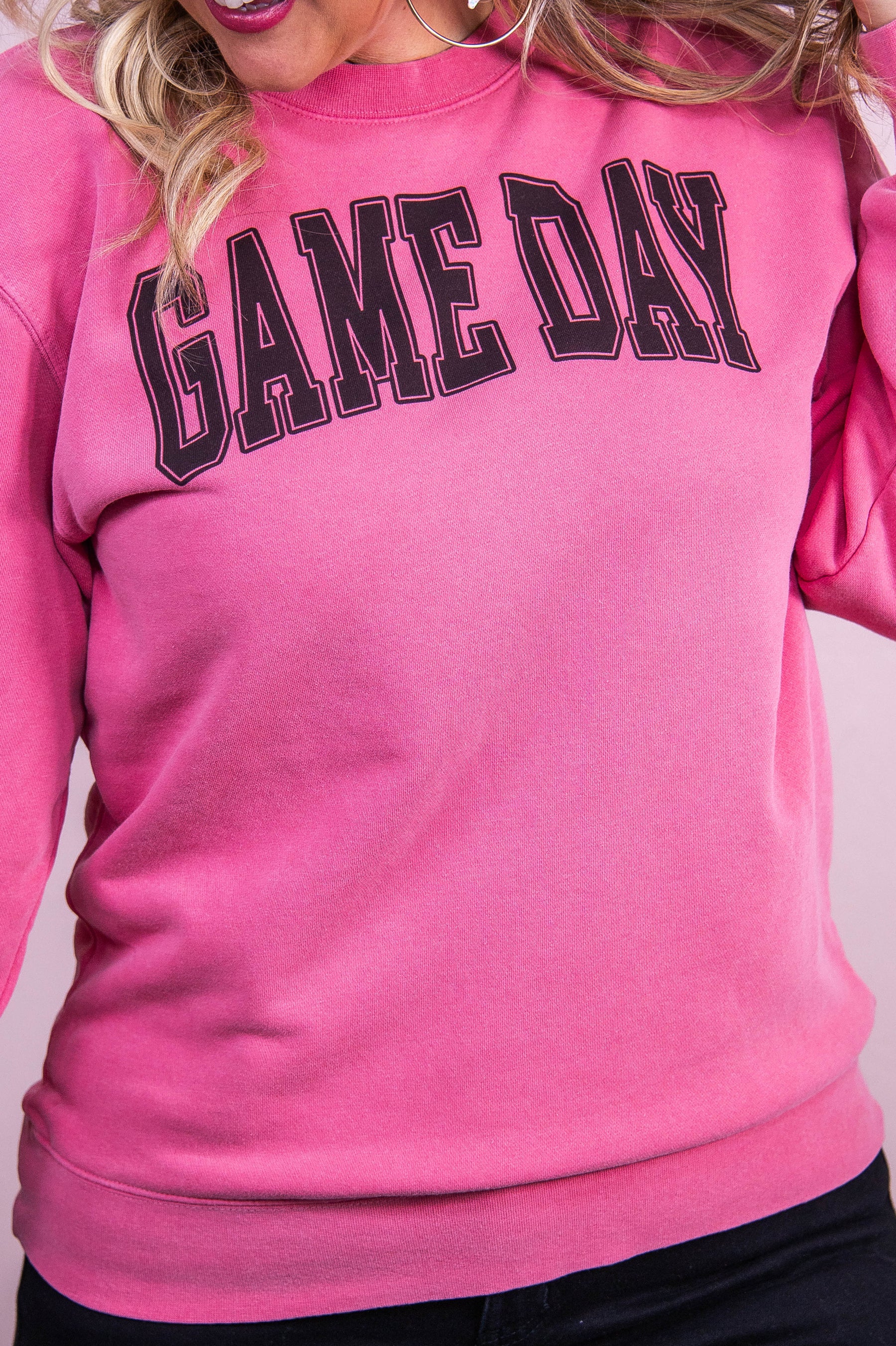 Game Day Pigment Pink Graphic Sweatshirt - A3505PPK