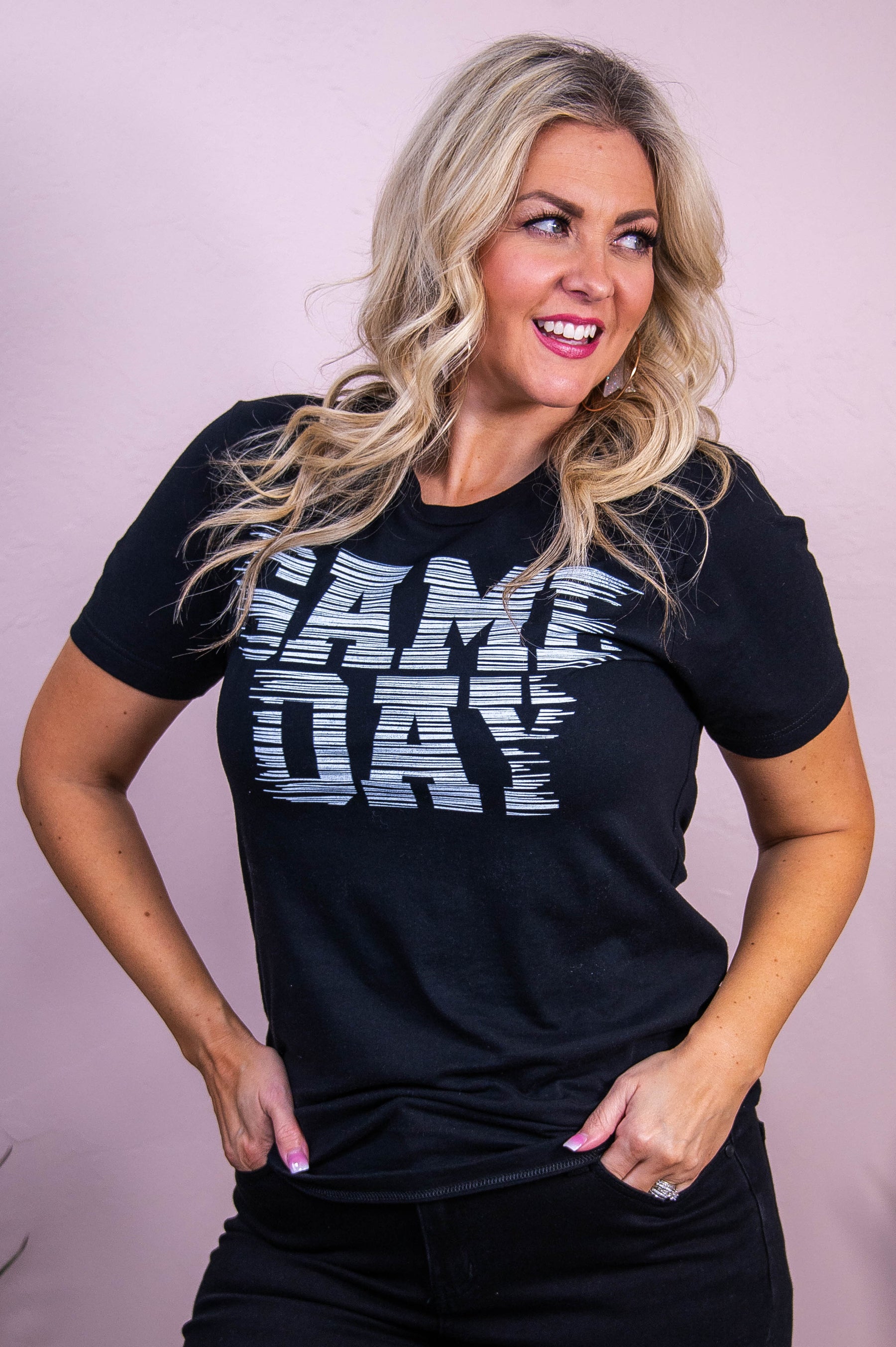 Game Day Black Graphic Tee - A3508BK