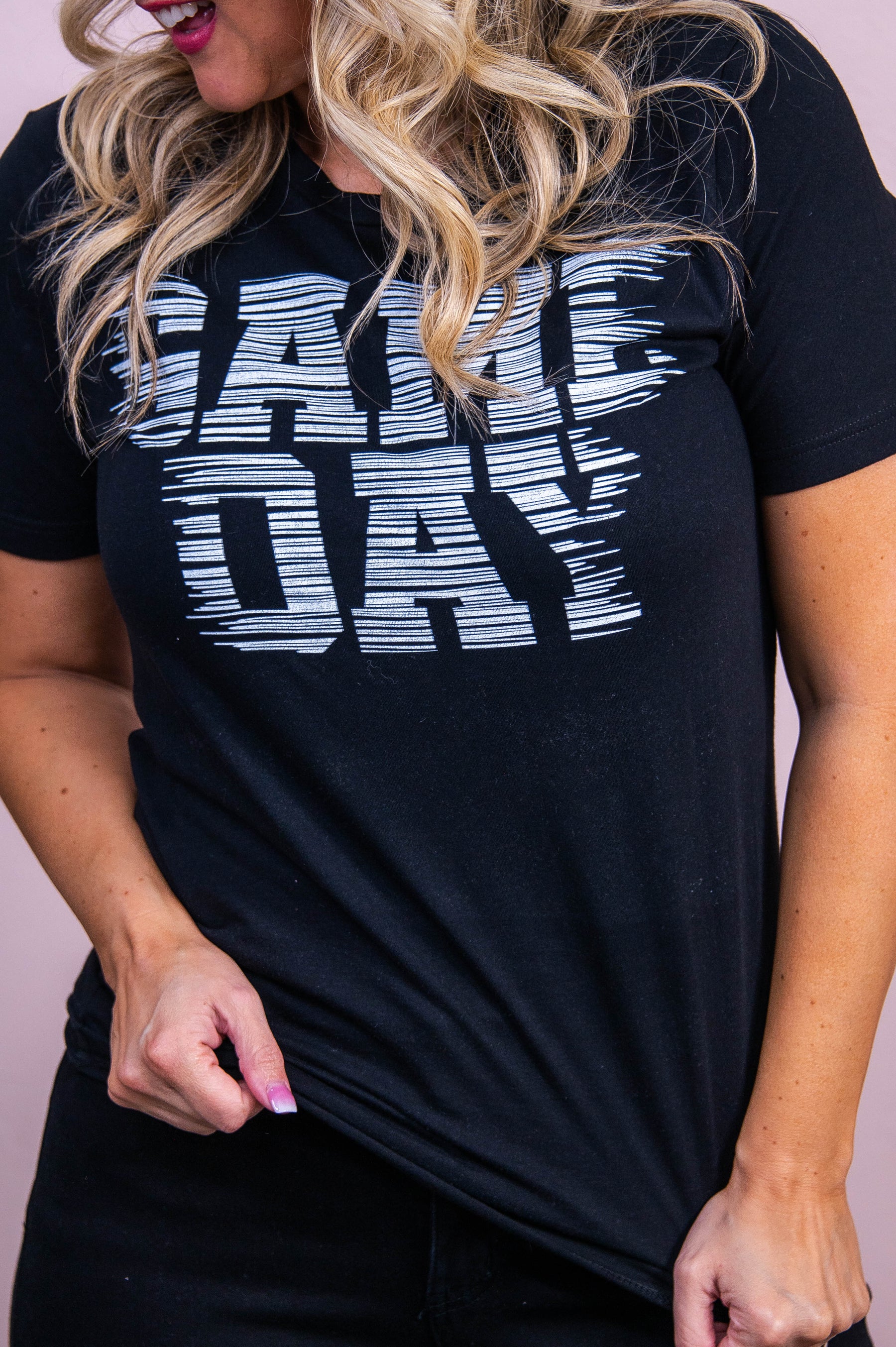 Game Day Black Graphic Tee - A3508BK