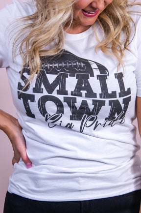 Small Town Pride White Graphic Tee - A3506WH