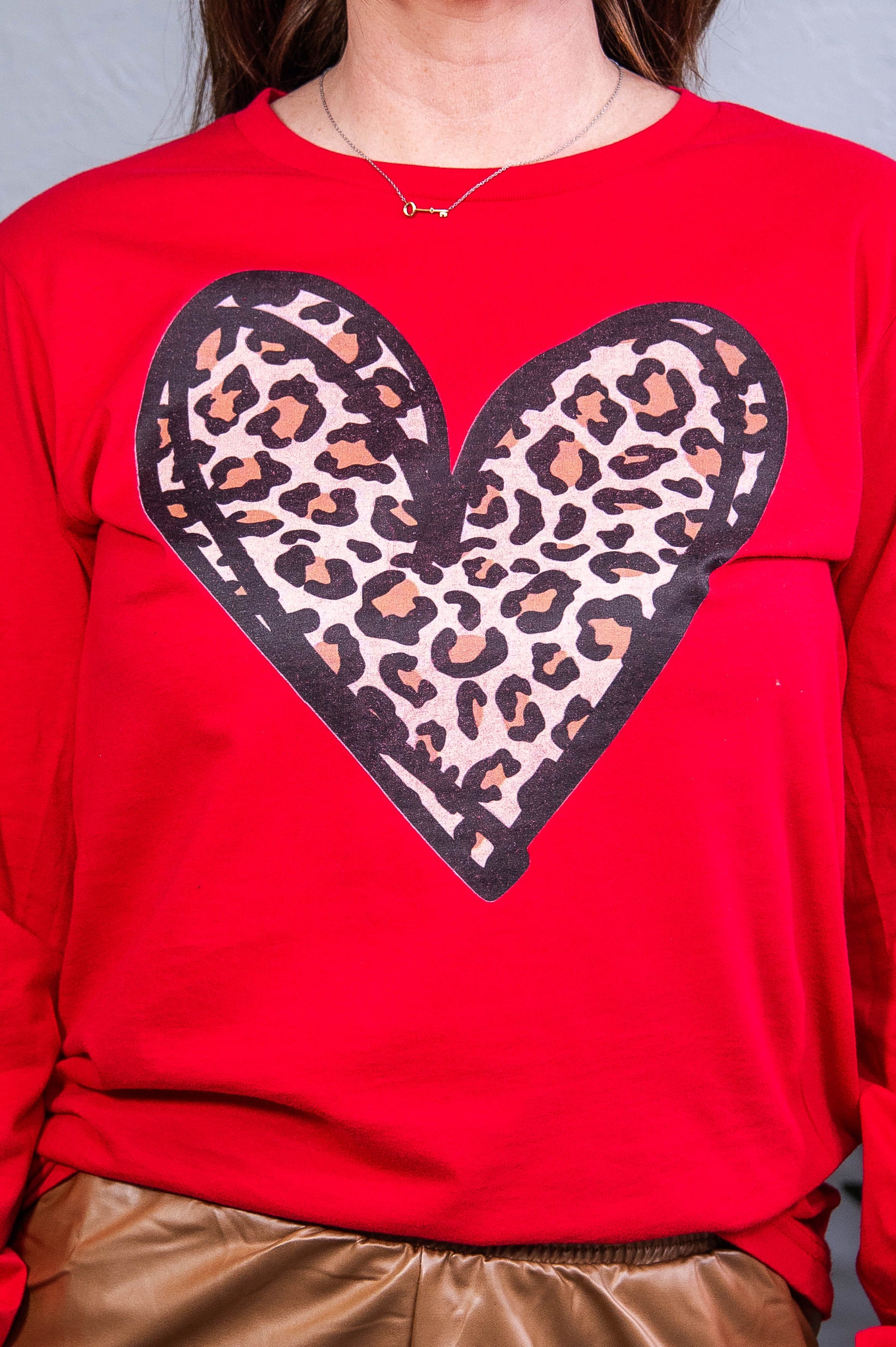 You'll Always Be My Forever Red Heart/Printed Long Sleeves Graphic Tee - A3873RD