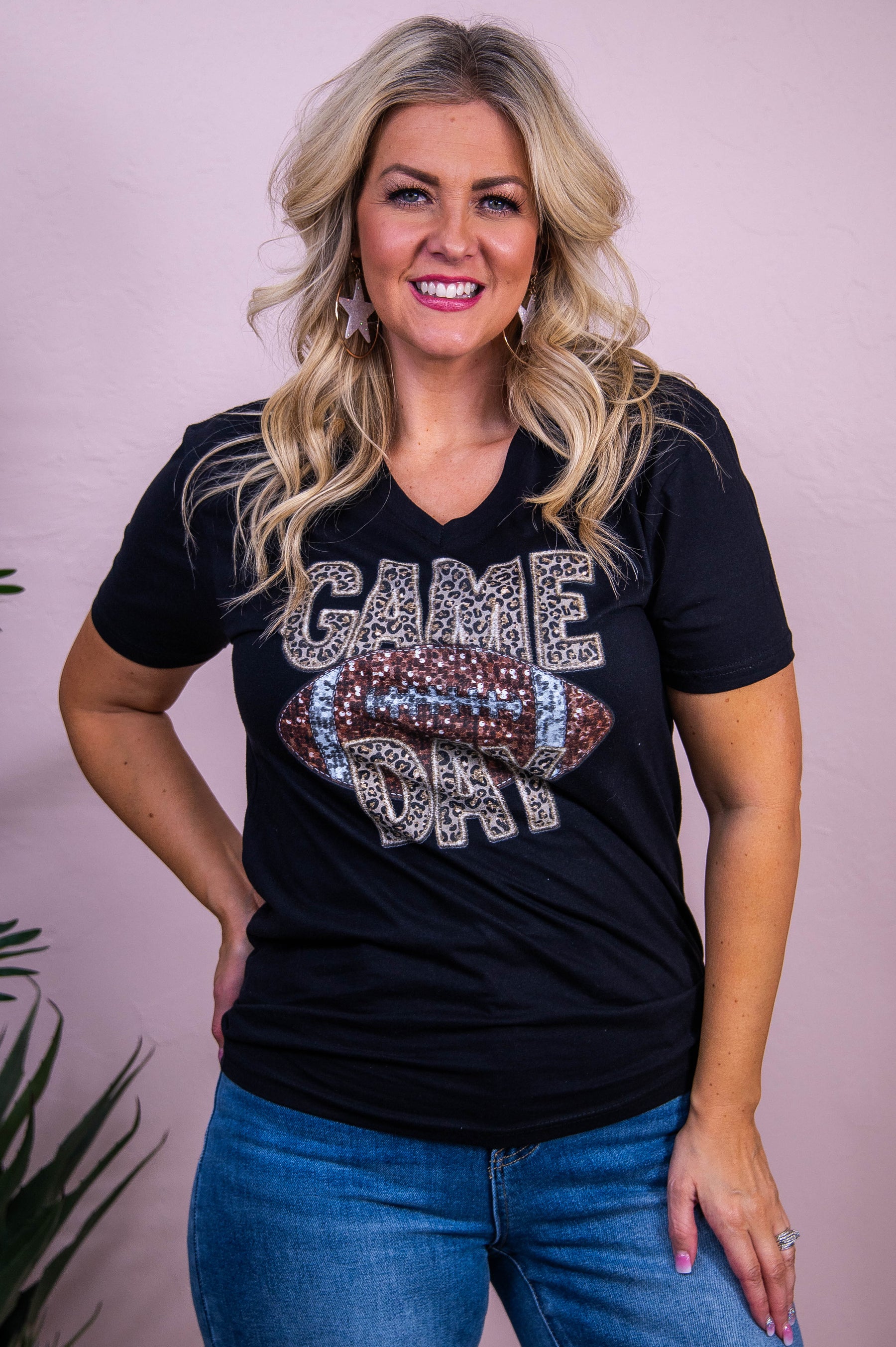 Game Day Black Graphic Tee - A3512BK