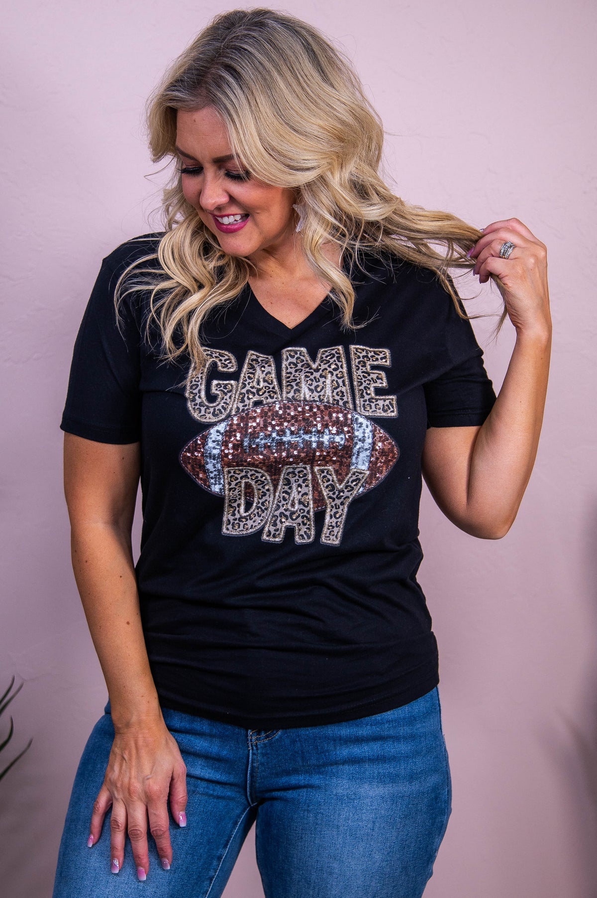 Game Day Black Graphic Tee - A3512BK