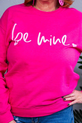 Be Mine Cyber Pink/Heliconia Graphic Sweatshirt - A3889HE