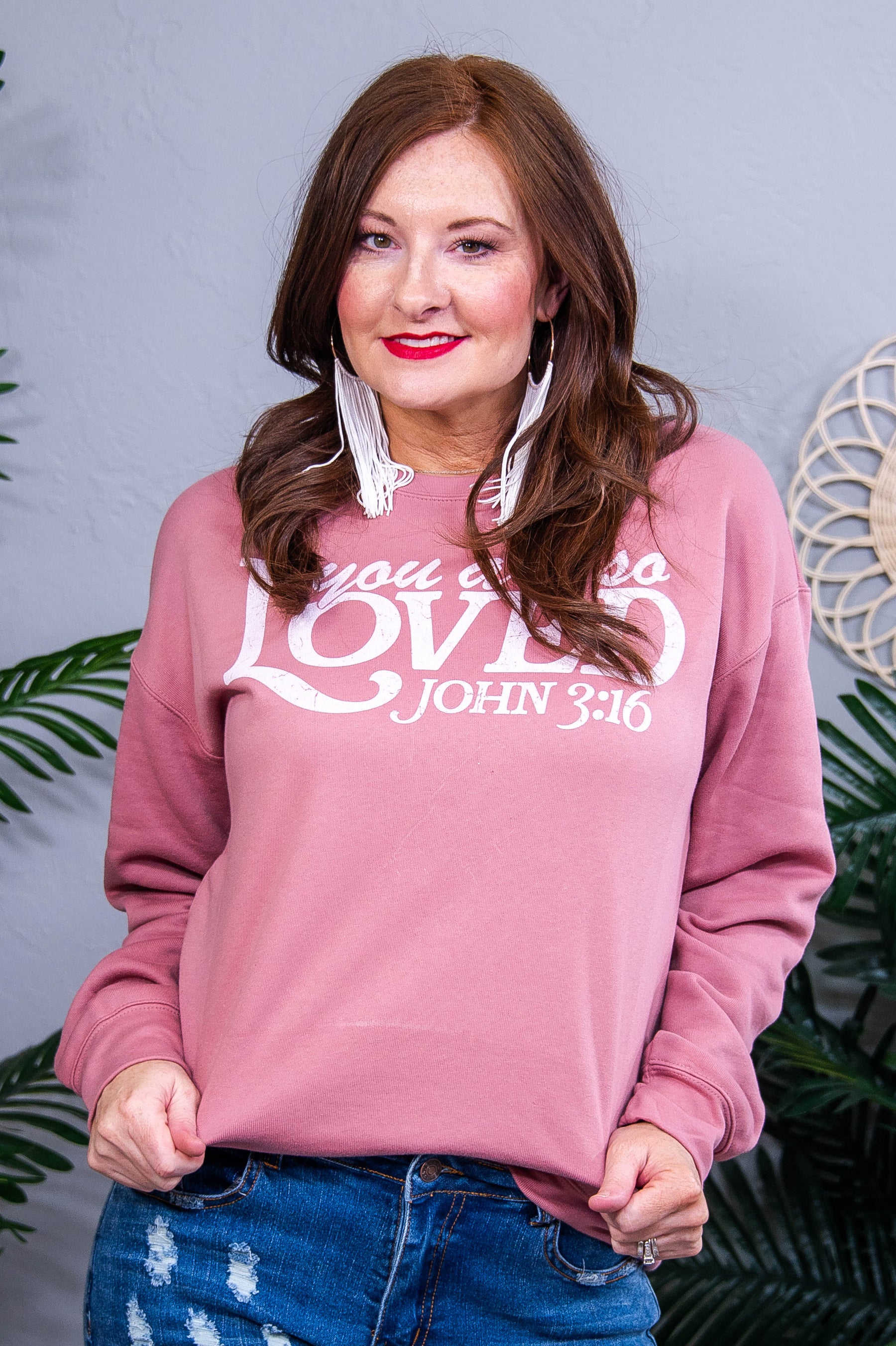 You Are So Loved Mauve Graphic Sweatshirt - A3891MV