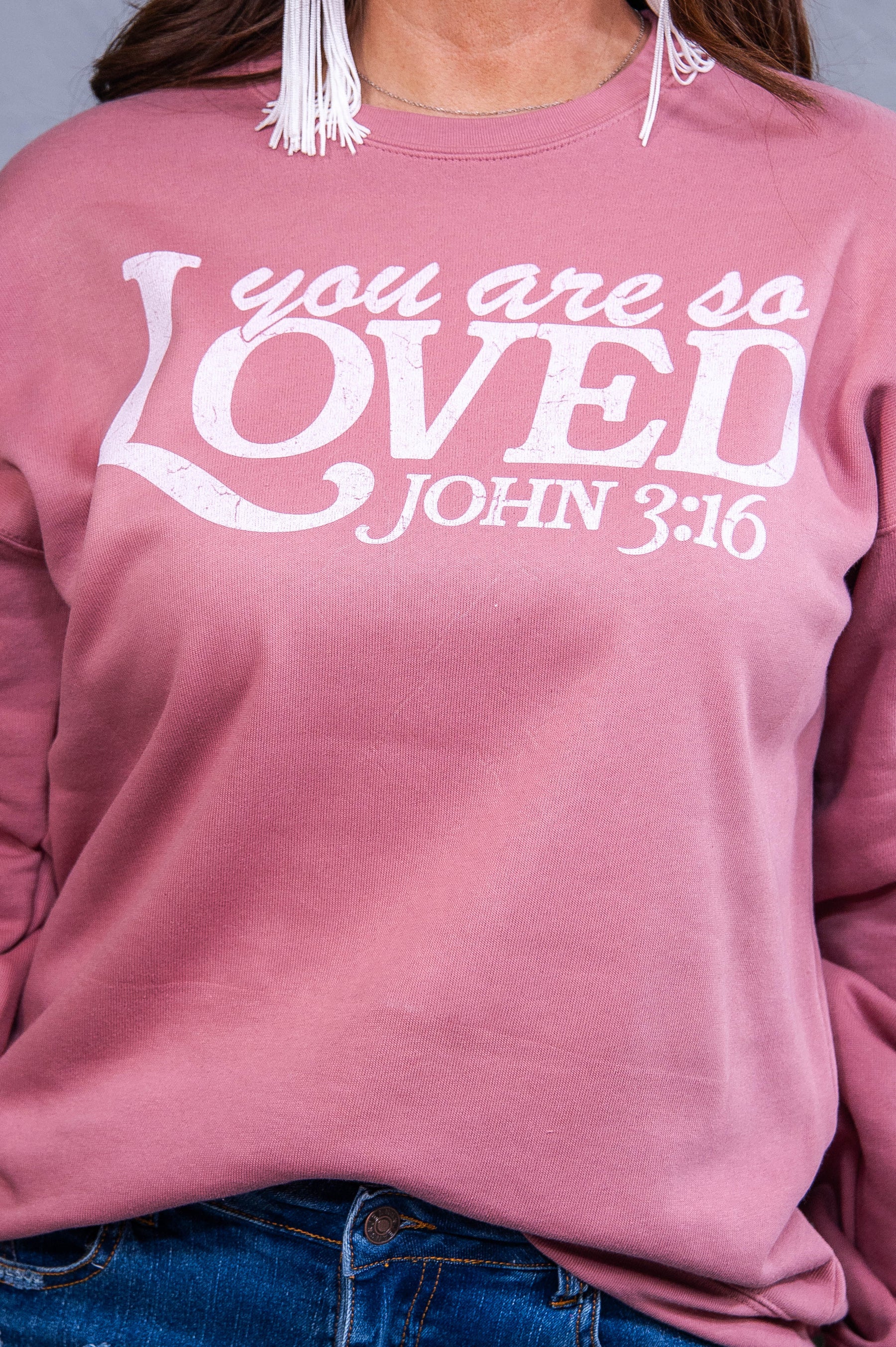 You Are So Loved Mauve Graphic Sweatshirt - A3891MV