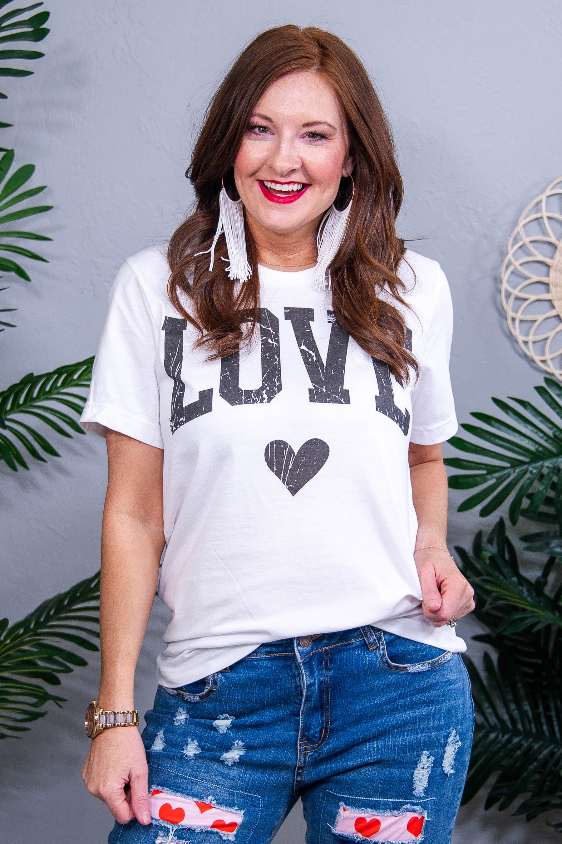 Love White Graphic Tee - A3893WH