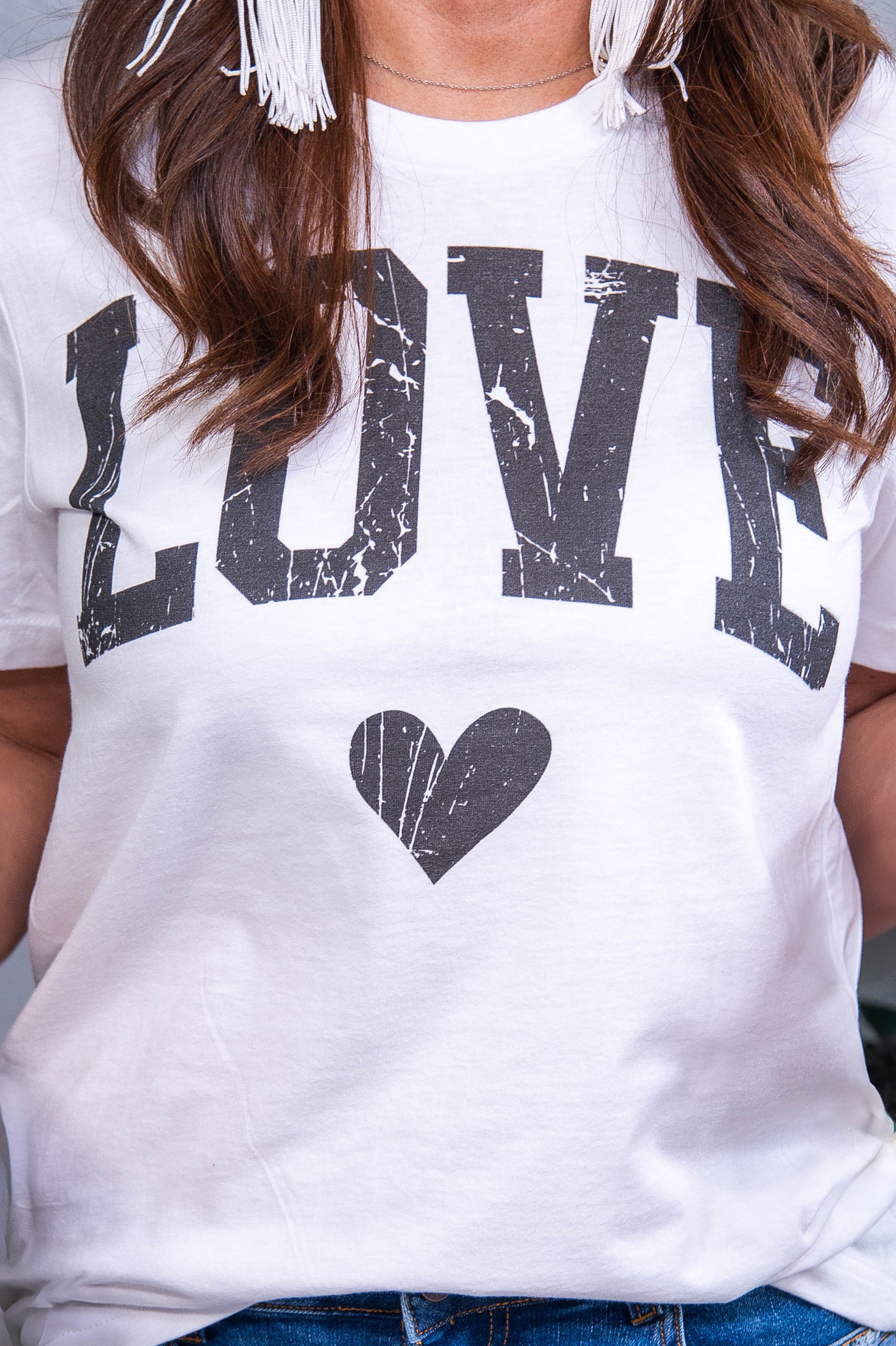 Love White Graphic Tee - A3893WH