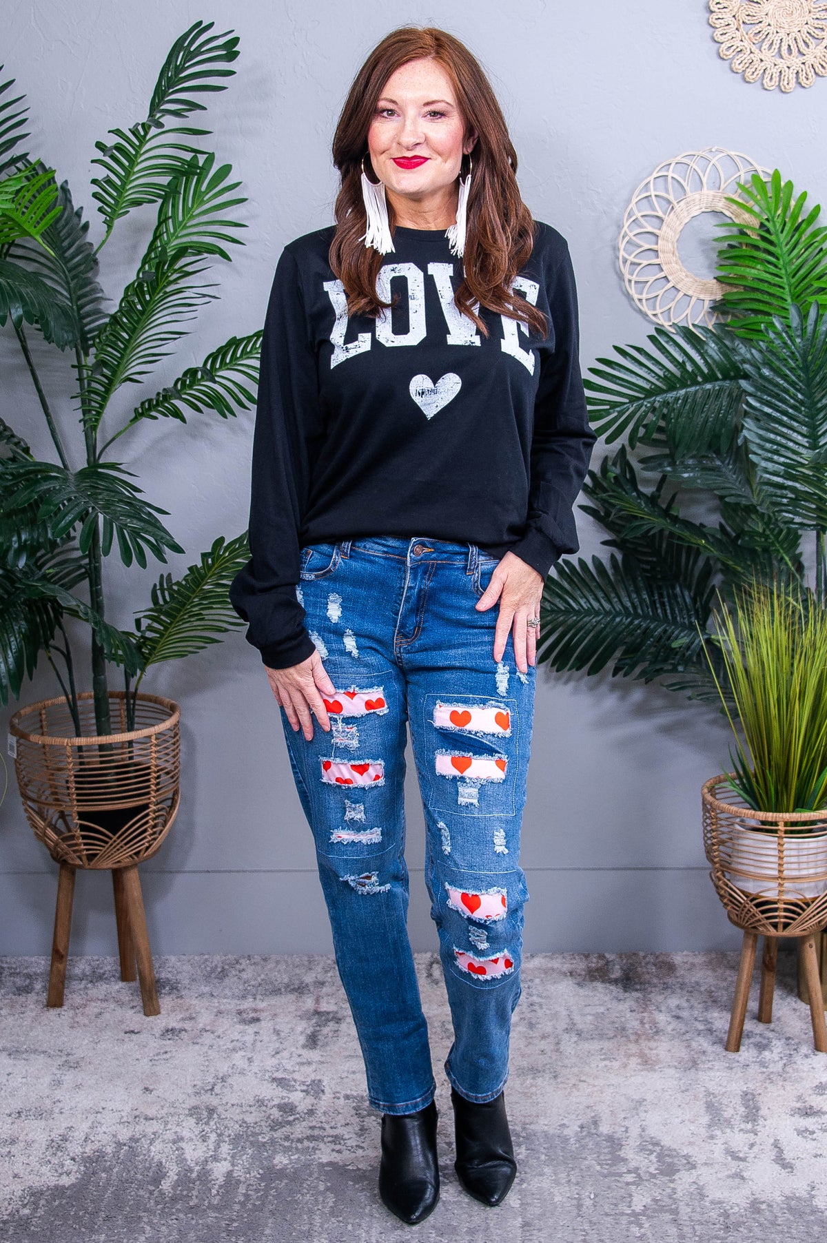 Love Black Slub Graphic Tee - A3894BK