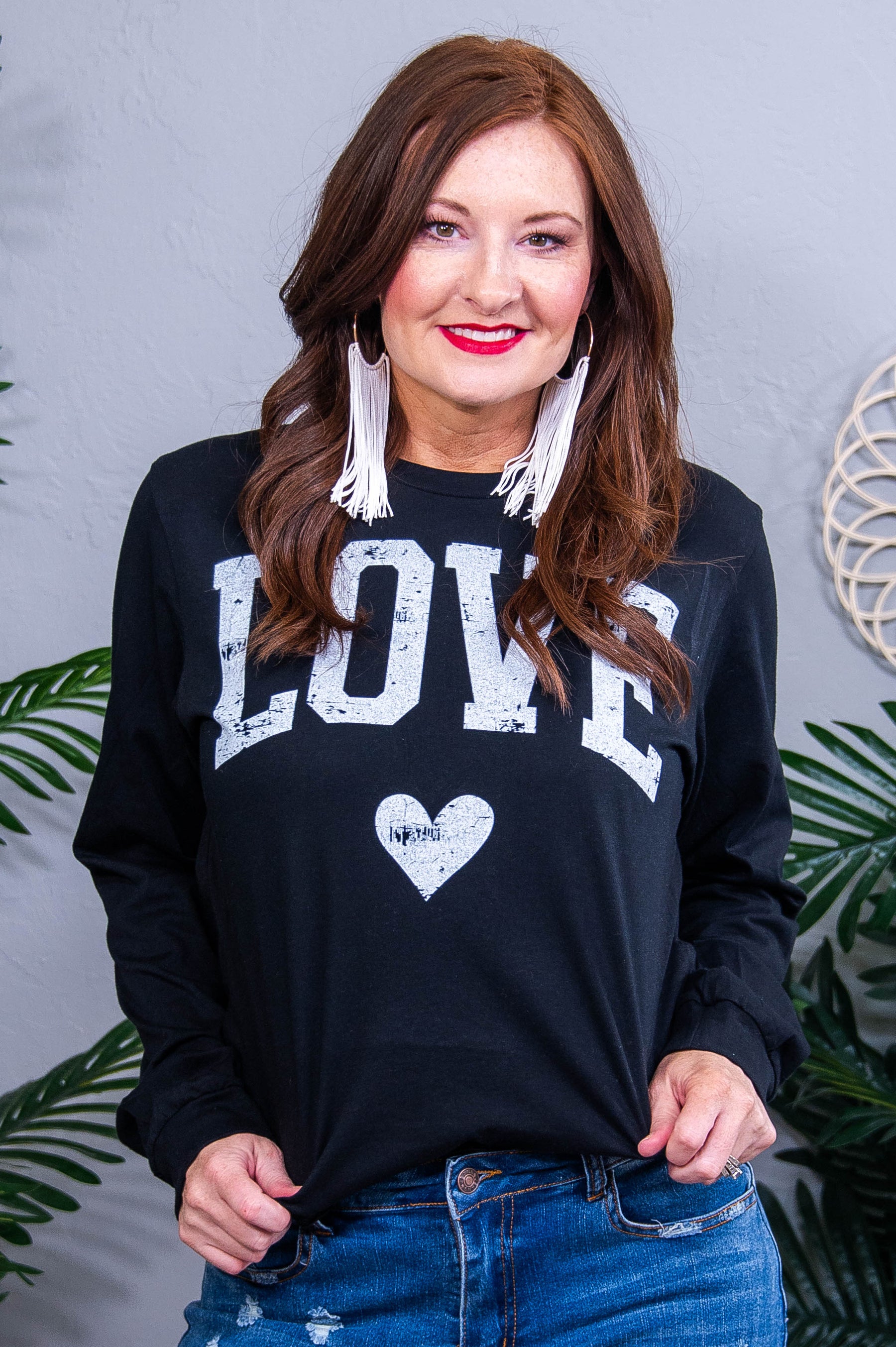 Love Black Slub Graphic Tee - A3894BK