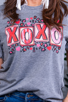 XOXO Premium Heather Gray Graphic Tee - A3895PHG