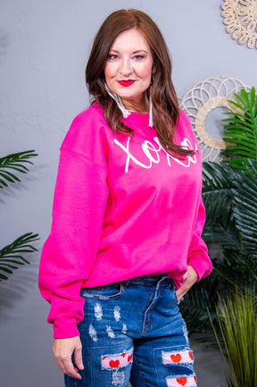 XOXO Cyber Pink/Heliconia Graphic Sweatshirt - A3897HE