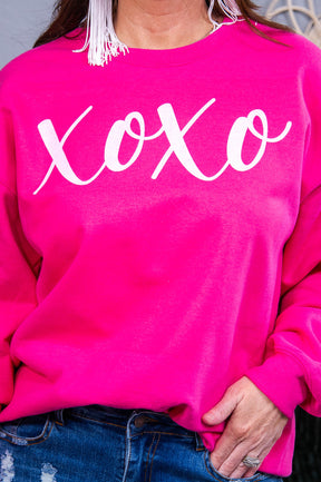 XOXO Cyber Pink/Heliconia Graphic Sweatshirt - A3897HE