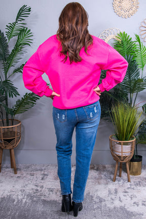 XOXO Cyber Pink/Heliconia Graphic Sweatshirt - A3897HE