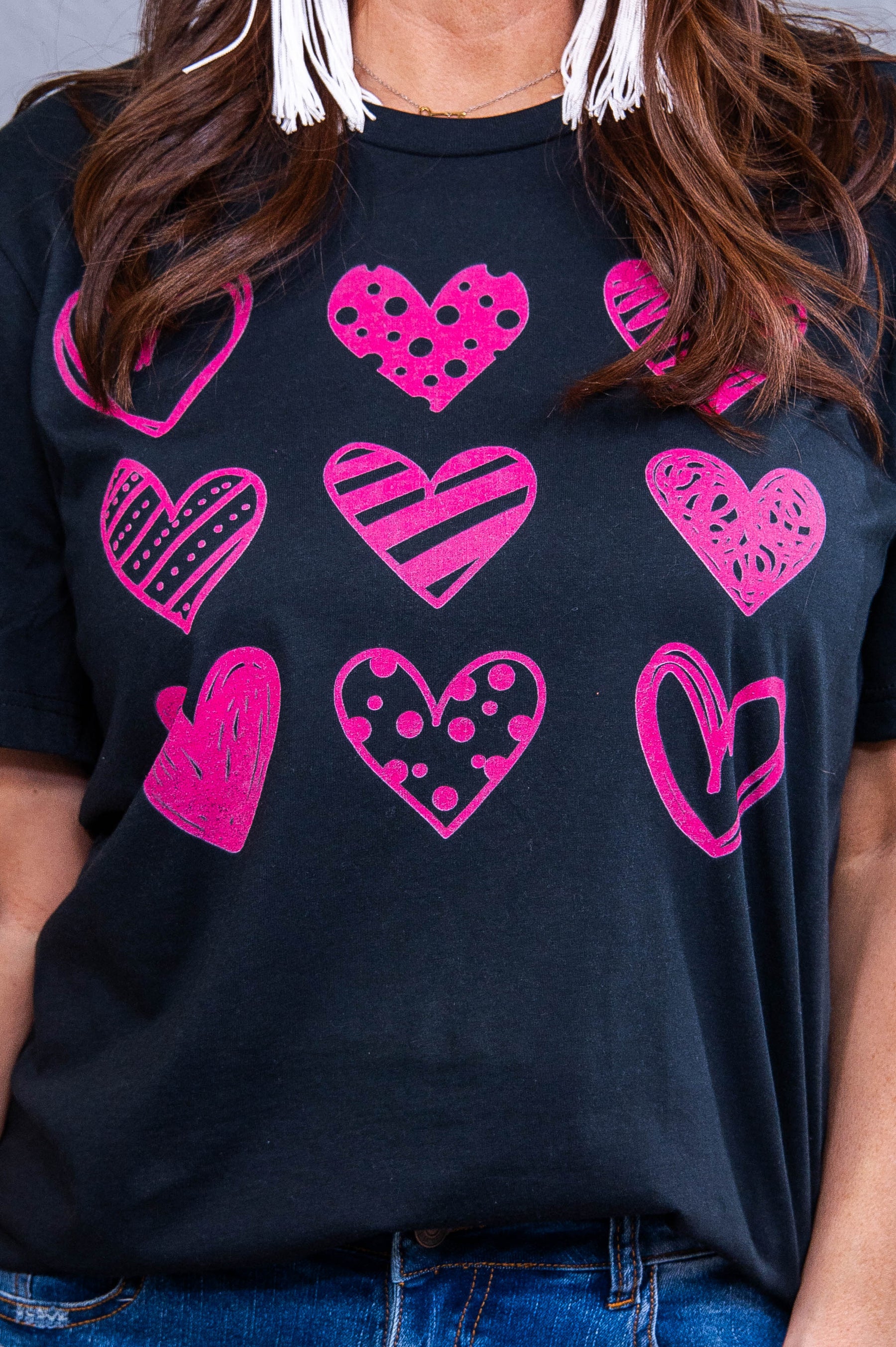 You Make My Heart Sing Vintage Black Heart Printed Graphic Tee - A3900VBK